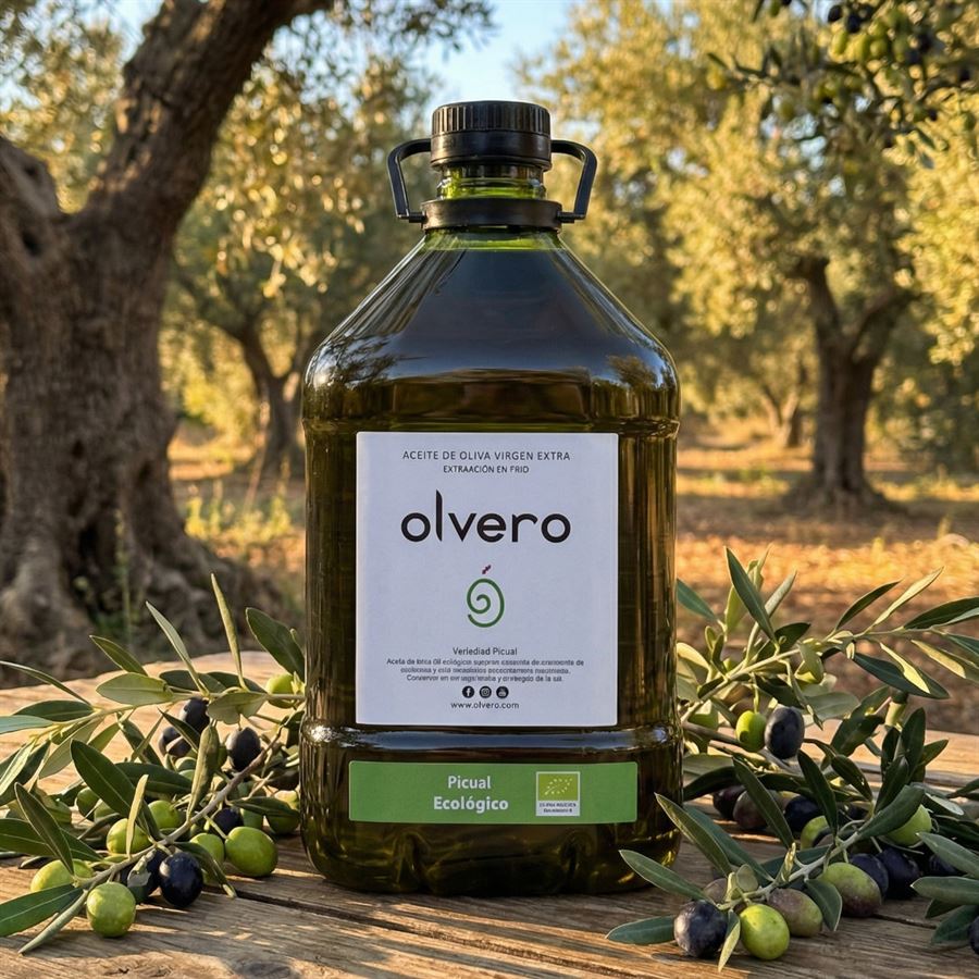 AOVEPicual Ecológico Frutado Medio Garrafa 3L, Olvero