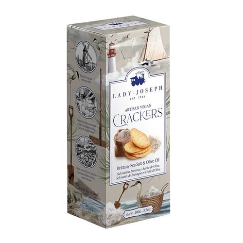 Crackers artesanos de Sal Marina de Guérande  y Aceite de Oliva, Lady Joseph (7 unidades)