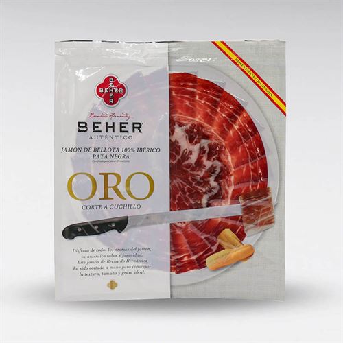 Jamón 100% Ibérico Bellota Oro Pata Negra loncheado, BEHER