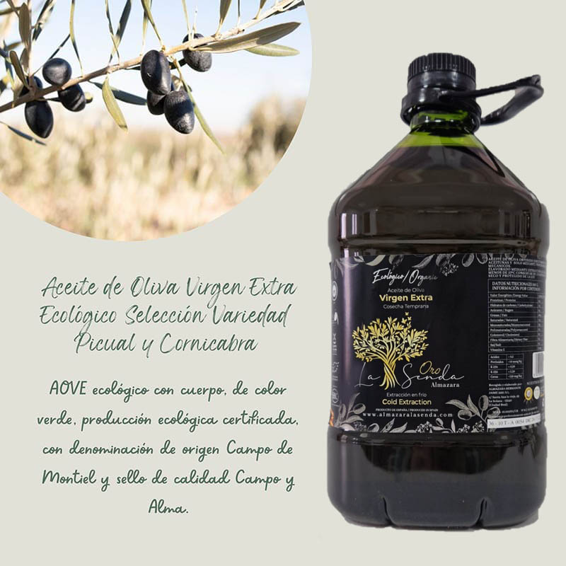 Aceite de Oliva Virgen Extra  Picual/Cornicabra Ecológico, Oro La Senda