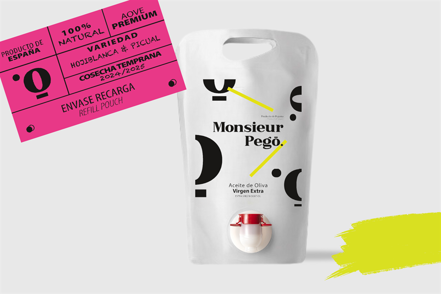 AOVE Cosecha Temprana, Envase Recarga 1,5L, Picual, Monsieur Pegó