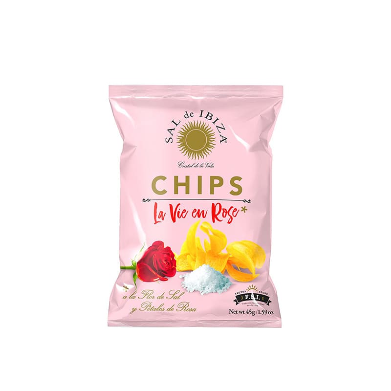 Patatas Chips La Vie en Rose, Sal de Ibiza 45g (6 unidades)