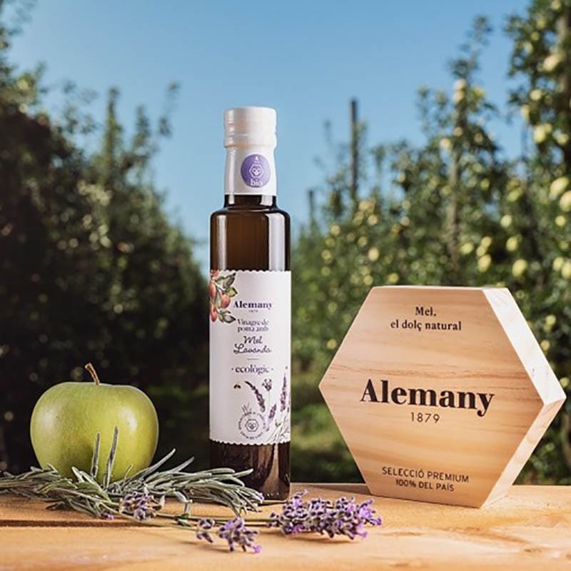 Vinagre de manzana ecológico con miel de lavanda, Alemany 1879