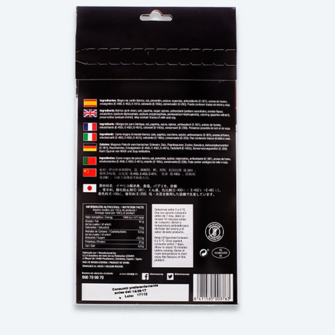 Chorizo de Bellota 100% Ibérico Cular Alta Expresión loncheado, Covap