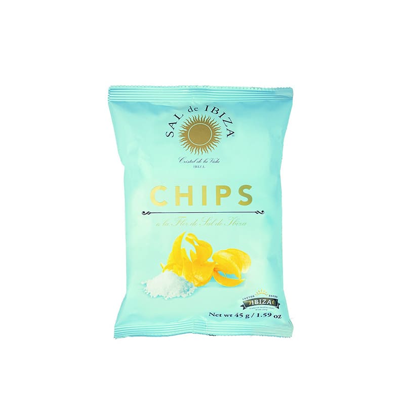 Patatas Chips Flor de Sal, Sal de Ibiza 45g (6 unidades)