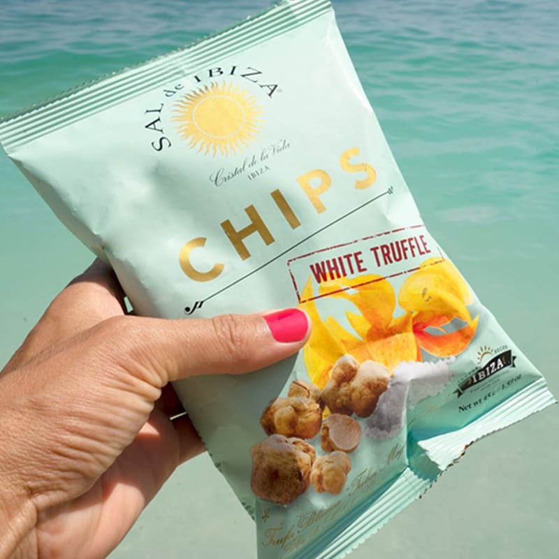 Patatas Chips con Trufa Blanca, Sal de Ibiza 45g (6 unidades)