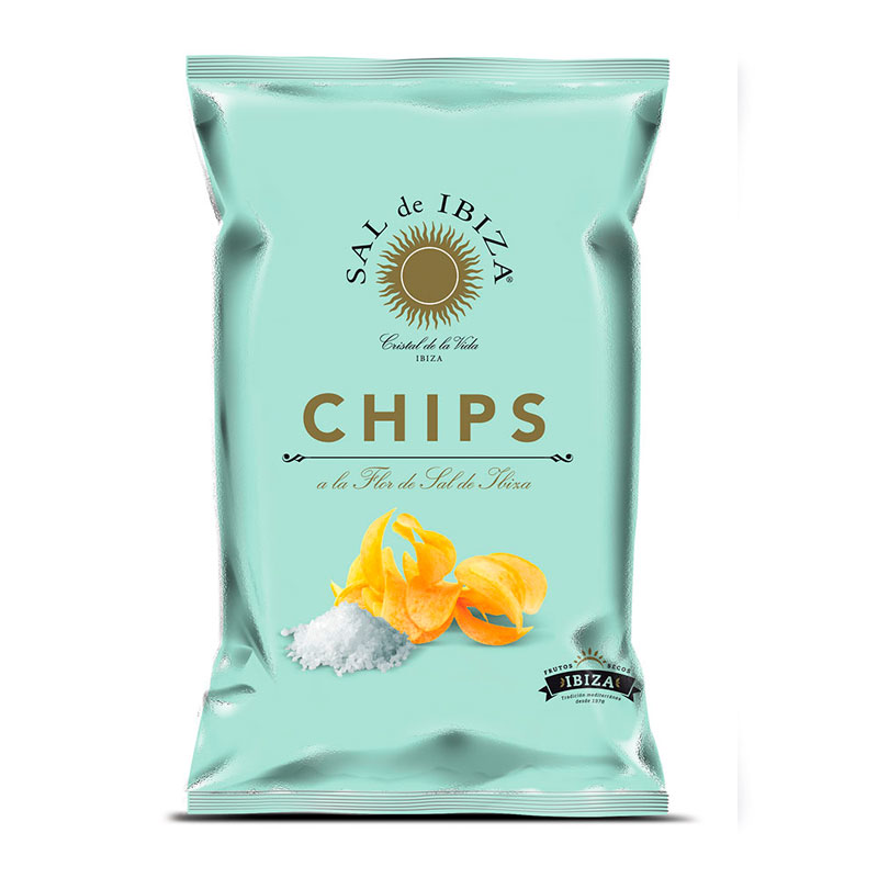 Patatas Chips Flor de Sal 125g, Sal de Ibiza (3 unidades)