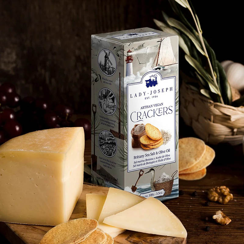Crackers artesanos de Sal Marina de Guérande  y Aceite de Oliva, Lady Joseph (7 unidades)