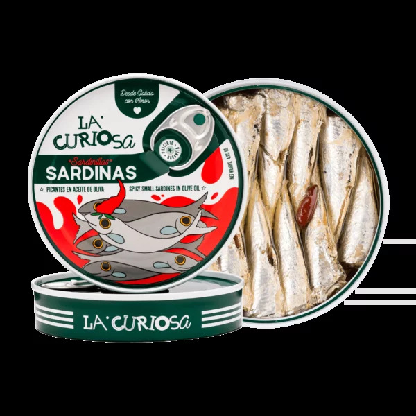 Sardinilla 10/14 unidades en aceite de oliva picante, La Curiosa