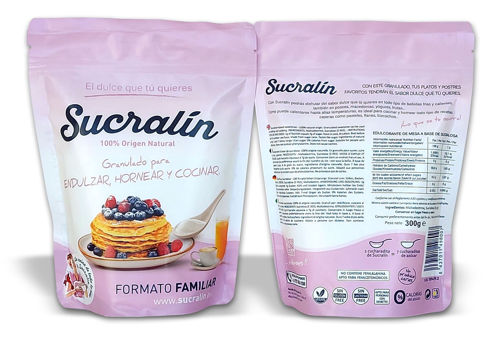 Sucralín granulado  300 gr Familiar Formato Farma