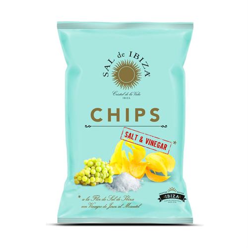 Patatas Chips Sal & Vinagre 125g, Sal de Ibiza (3 unidades)
