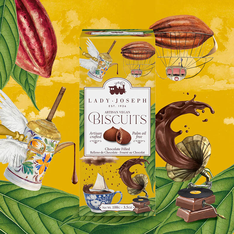 Galletas artesanas veganas rellenas de chocolate, Lady Joseph (7 unidades)