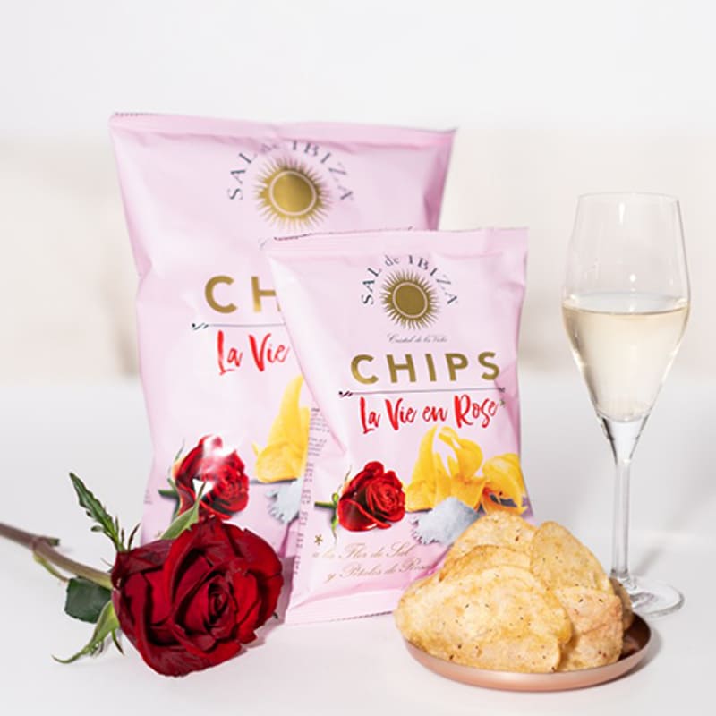 Patatas Chips La Vie en Rose, Sal de Ibiza 45g (6 unidades)