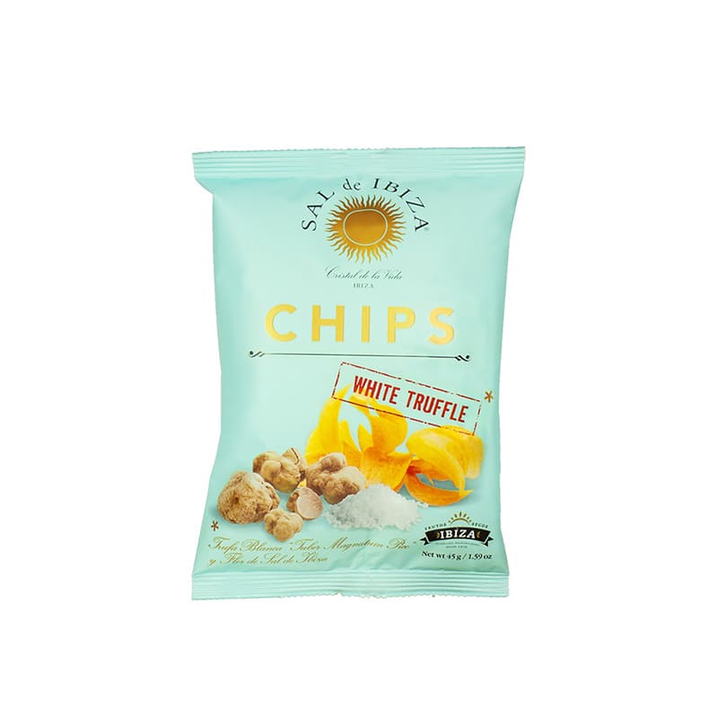 Patatas Chips con Trufa Blanca, Sal de Ibiza 45g (6 unidades)