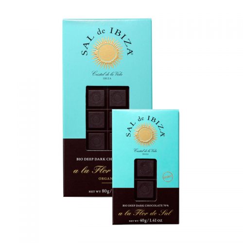 Chocolate negro 70% y Flor de Sal, Sal de Ibiza