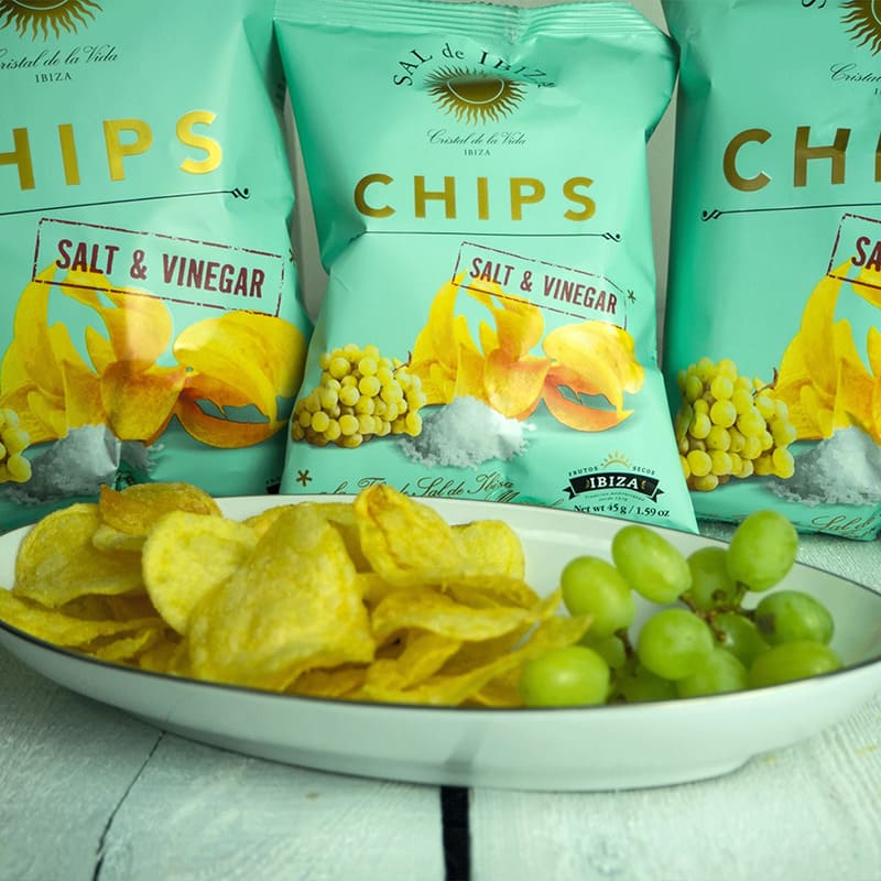 Patatas Chips Sal & Vinagre 125g, Sal de Ibiza (3 unidades)