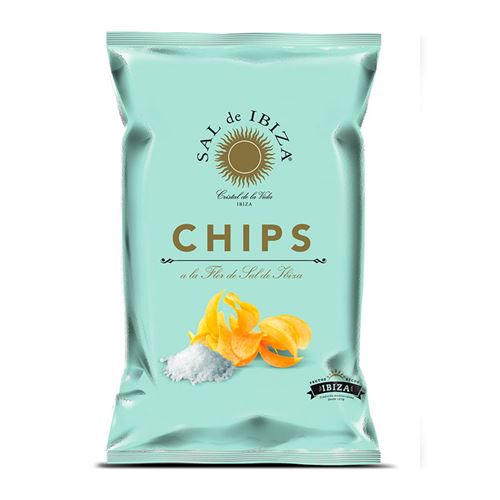 Patatas Chips Flor de Sal 125g, Sal de Ibiza (3 unidades)