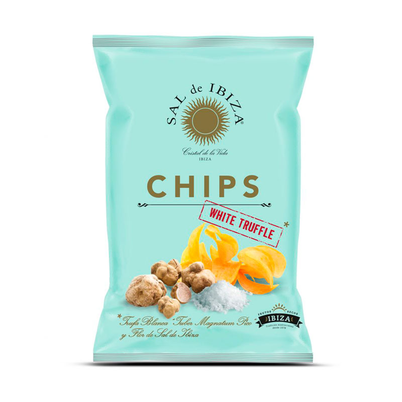 Patatas Chips con Trufa Blanca 125g, Sal de Ibiza (3 unidades)