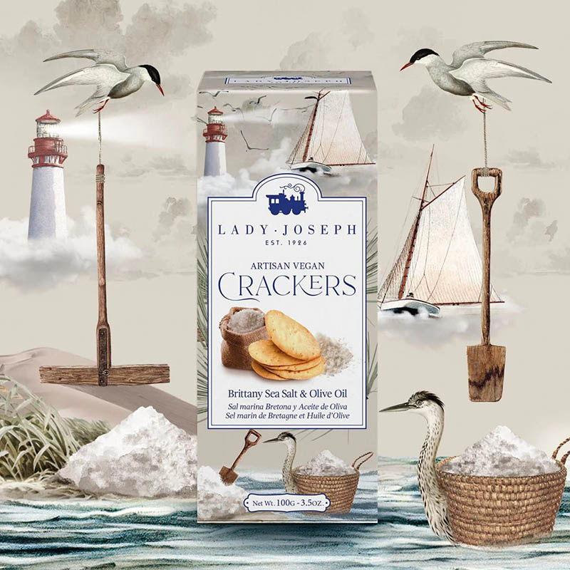 Crackers artesanos de Sal Marina de Guérande  y Aceite de Oliva, Lady Joseph (7 unidades)