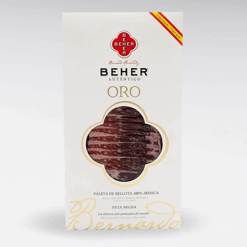 Paleta 100% Ibérico Bellota Oro Pata Negra Loncheado, Beher