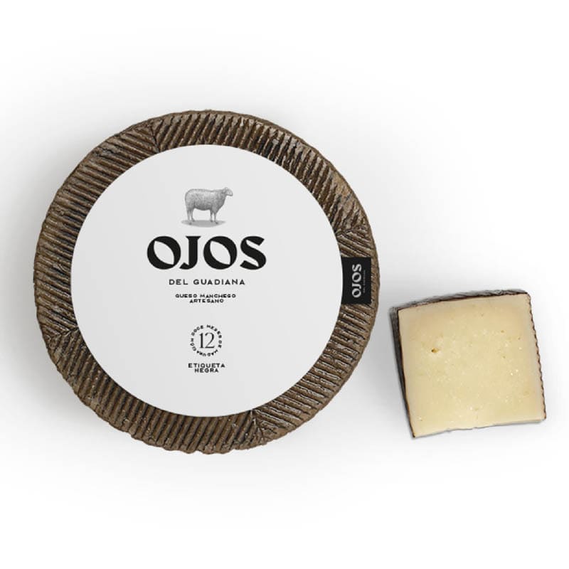 Queso manchego D.O., etiqueta negra 12 meses, Ojos del Guadiana