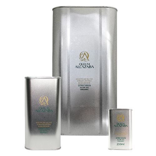 Aceite de Oliva Virgen Extra, hojiblanca ecológico en lata, Oleum Alcazaba