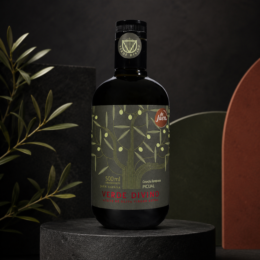 Aceite de Oliva Virgen Extra Picual Cosecha Temprana, Verde Divino